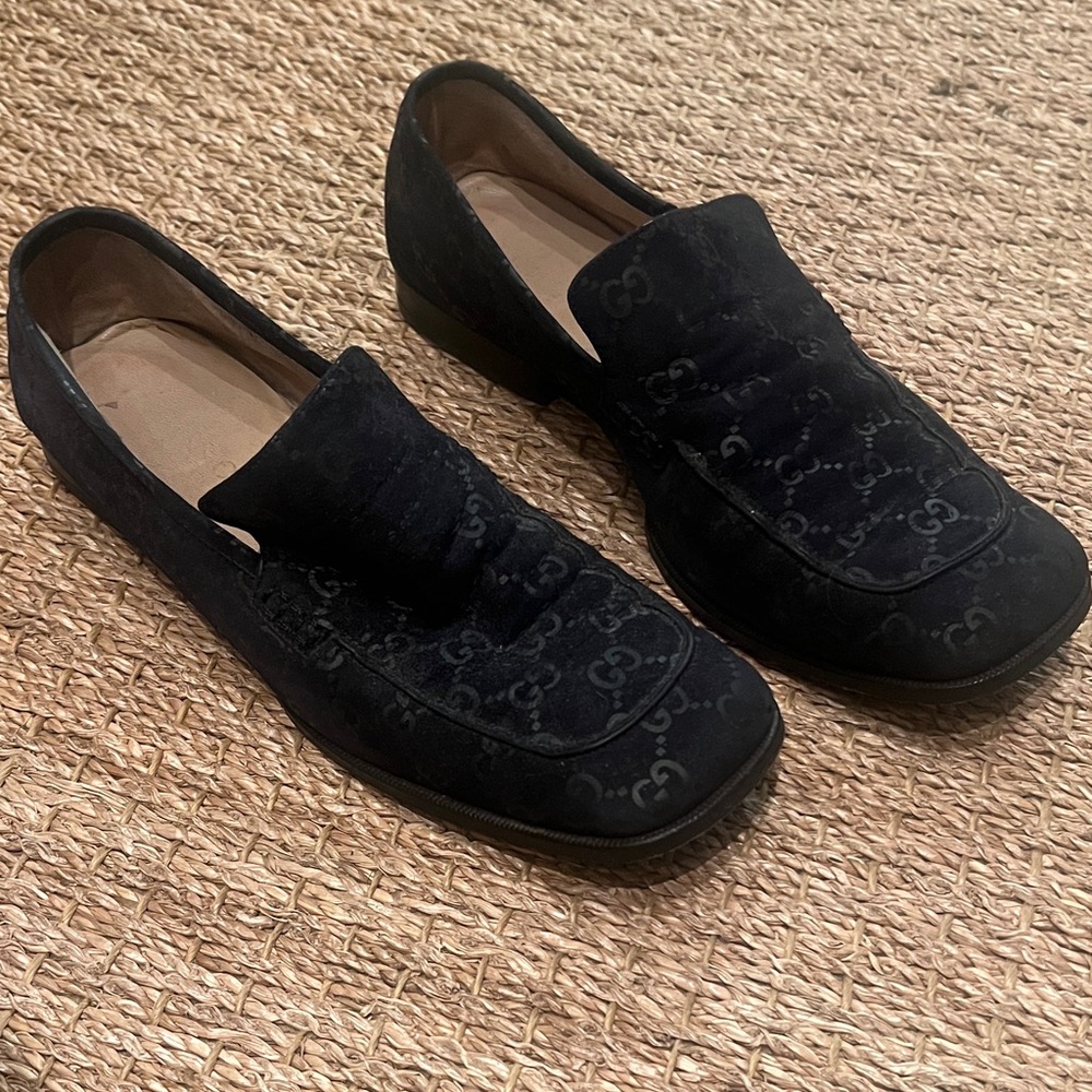 Gucci dark blue vintage  Suede Loafers